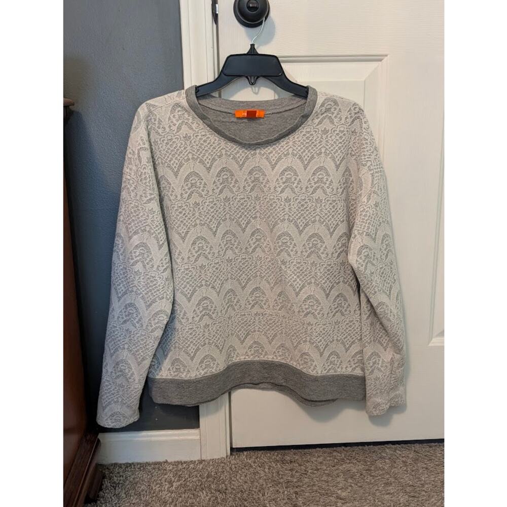 Joe Fresh Sweatshirt Sweater Womens Gray with white lace XL